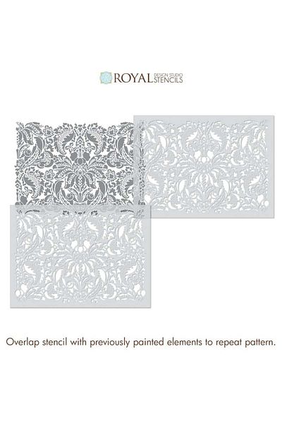 OEM Wall Stencil Painting, Plaster Size 900x600 X Mm Thickness 0.7mm Isadora Damask Model Mxsp7492