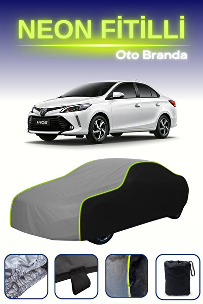 Cemku Fast أسود-رمادي-أسود [تويوتا فيوس 2013 - 2021] مشمع سيارة متوافق مع حبا...