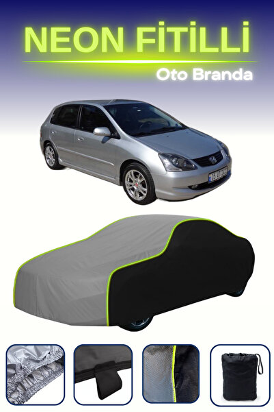 Cemku Fast أسود-رمادي-أسود [هوندا سيفيك 1 هاتشباك] غطاء سيارة متوافق مع حبال ...