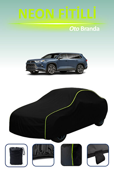 Cemku Cool أسود [تويوتا جراند هايلاندر] مشمع سيارة متوافق مع حبال النيون، مقا...