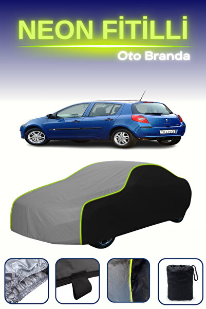 Cemku Fast أسود-رمادي-أسود [رينو كليو 5 أبواب 2006 - 2009] مشمع سيارة متوافق ...