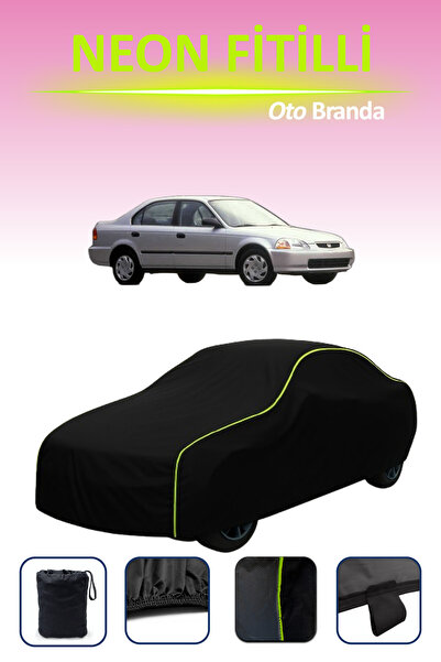 Cemku Cool أسود [هوندا سيفيك سيدان 1995 - 2000] مشمع سيارة متوافق مع حبال الن...