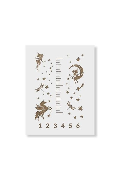 OEM Sablon Perete Vopsire, Tencuiala 900x600x0.7mm Fairy Unicorn Growth Chart Refolosibil, Model Mxsp710