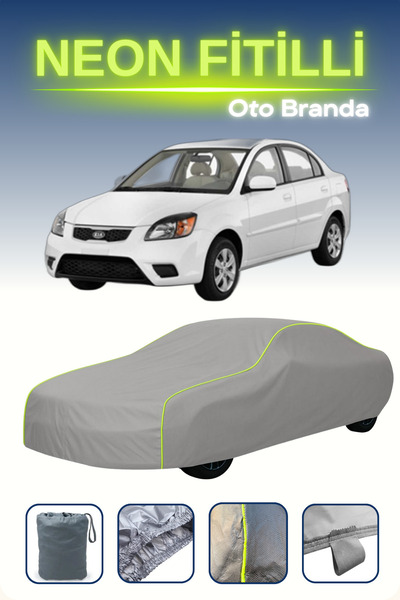 Cemku Shine رمادي [كيا ريو سيدان] مشمع سيارة متوافق مع النيون، مقاوم للماء والغبار