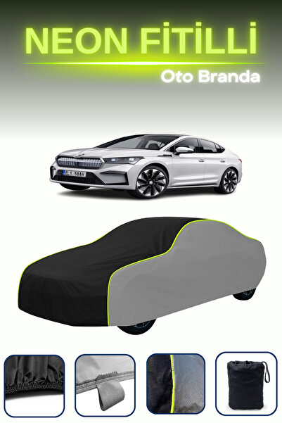 Cemku Shade رمادي-أسود-رمادي [سكودا إنياك كوبيه 4] قماش مشمع سيارة نيون متواف...