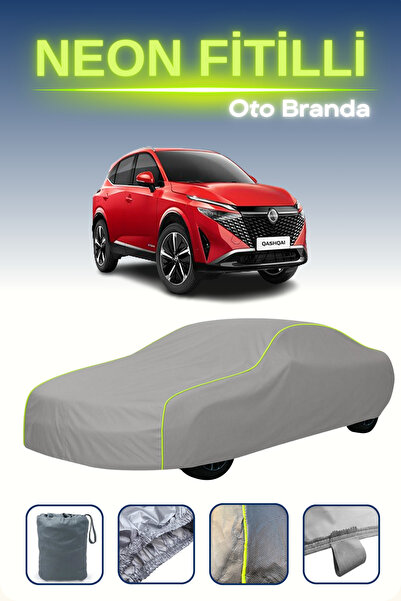 Cemku Shine Gri [Nissan Qashqai] Uyumlu Neon Fitilli Araba Brandası, Su ve To...