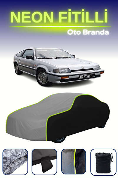 Cemku Fast أسود-رمادي-أسود [Honda Crx 1] مشمع سيارة متوافق مع حبال النيون، مق...