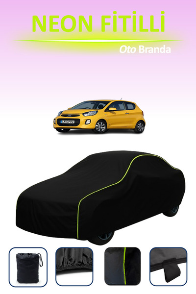 Cemku Cool أسود [كيا بيكانتو 3 أبواب 2015 - 2017] مشمع سيارة متوافق مع النيون...