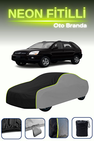 Cemku Shade رمادي-أسود-رمادي [كيا سبورتاج 2008 - 2010] مشمع سيارة متوافق مع حبال النيون، مقاوم للماء والغبار