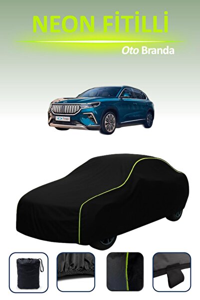 Cemku Cool Siyah [Togg T10X] Uyumlu Neon Fitilli Araba Brandası, Su ve Toz Ge...