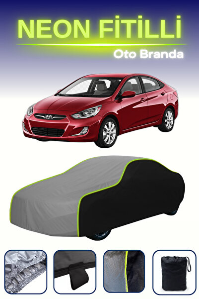 Cemku Fast أسود-رمادي-أسود [Hyundai Accent 5 أبواب 2011 - 2017] مشمع سيارة مت...