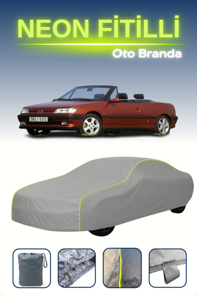 Cemku Shine رمادي [بيجو 306 كابريوليه 1997 - 2003] مشمع سيارة متوافق مع حبال ...