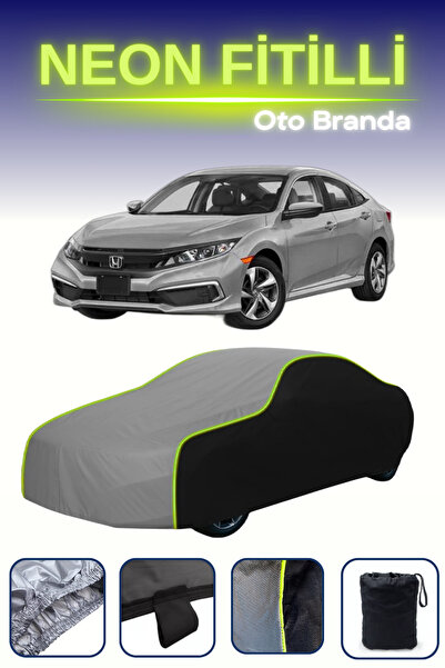 Cemku Fast أسود-رمادي-أسود [هوندا سيفيك 10 سيدان] مشمع سيارة متوافق مع حبال النيون، مقاوم للماء والغبار