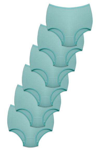 BEGATEKS Women's Panties High Waist Plus Size 6 Pack - Cotton Fabric, 7 Different Color Options