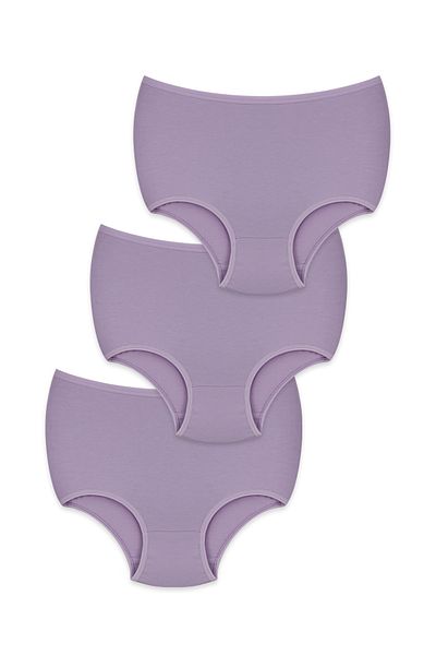 BEGATEKS Women's Panties High Waist Plus Size 3 Pack - Cotton Fabric, 7 Different Color Options