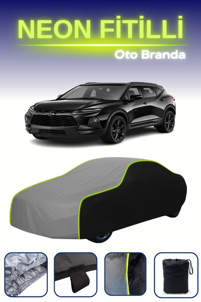 Cemku Fast أسود-رمادي-أسود [شيفروليه بليزر] مشمع سيارة متوافق مع حبال النيون، مقاوم للماء والغبار