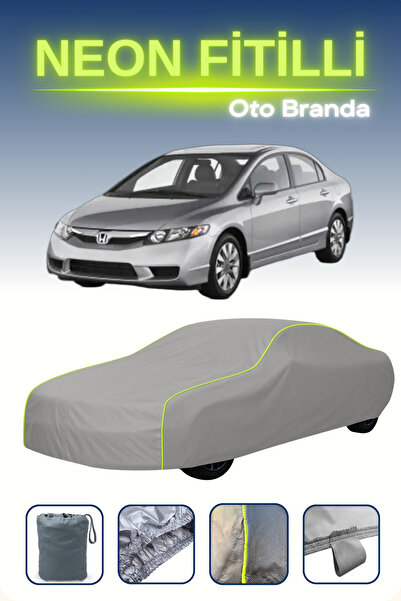 Cemku Shine رمادي [هوندا سيفيك 2 هاتشباك] مشمع سيارة متوافق مع حبال النيون، مقاوم للماء والغبار