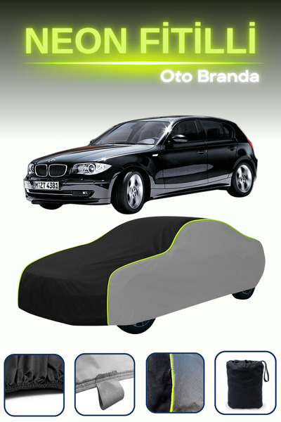 Cemku Shade قماش مشمع سيارة رمادي-أسود-رمادي [BMW الفئة 1 هاتشباك] متوافق مع ...