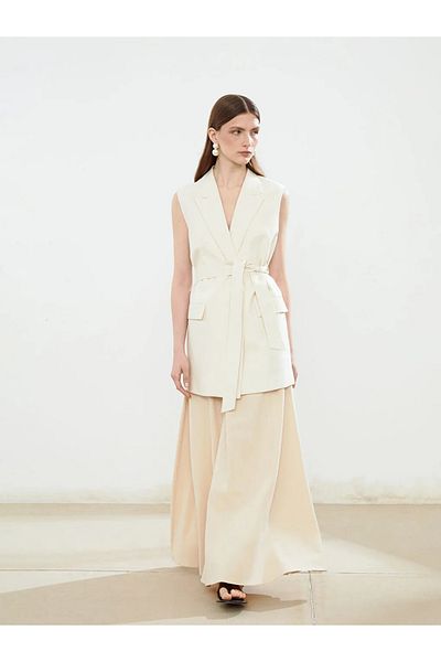 LC Waikiki Γυναικεία φούστα LCW Modest με ελαστική μέση λινό μείγμα