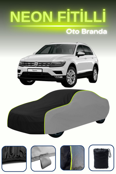 Cemku Shade رمادي-أسود-رمادي [فولكس فاجن تيجوان] غطاء سيارة متوافق مع حبال ال...
