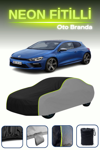 Cemku Shade رمادي-أسود-رمادي [فولكس فاجن شيروكو آر 2014 - 2021] مشمع سيارة متوافق مع حبال النيون