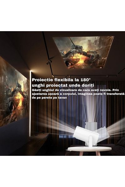 varioshop VarioShop® Video Projector and Controller Set, Smart 4K, Wi-Fi, Bluetooth, HD Resolution 1280x720p, Si