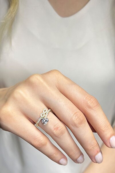 Fay Yamaner Altın Özel Tasarım Kalp Sonsuzluk Yüzük