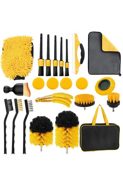 varioshop VarioShop® 22-piece car detailing set, brushes, sponges, squeegee, towel, glove, interior/exterior