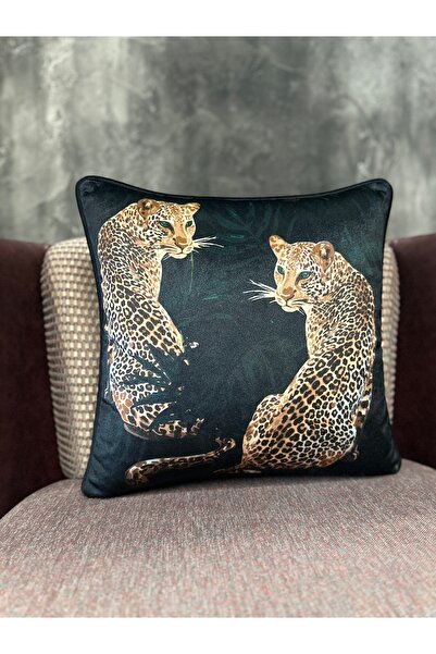 Fabricland غطاء وسادة من الحرير المستورد بنمط الفهد (نمط على الوجهين)