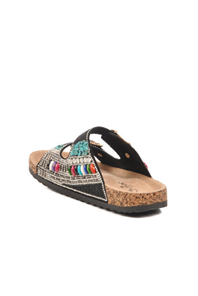 Guja Чорні капці для дівчаток з обробкою з чорного каменю 25Y106-6 F