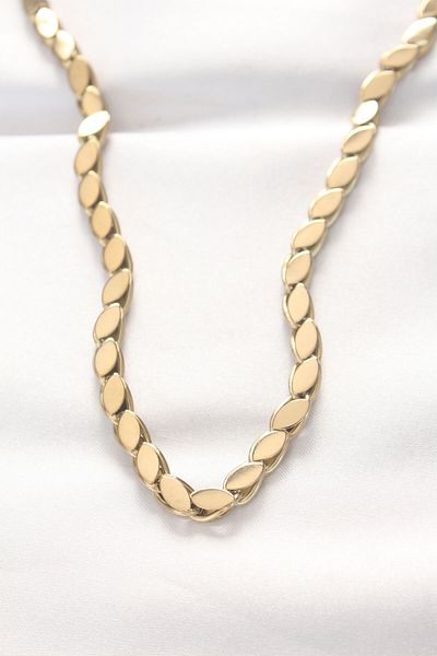 Skygo 316L Steel Gold Color Barley Design Necklace - Tj-Bko8531