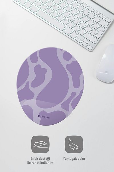 Mincanas Colorful Patterned Oval Mouse Pad with Wrist Support Mouse Pad