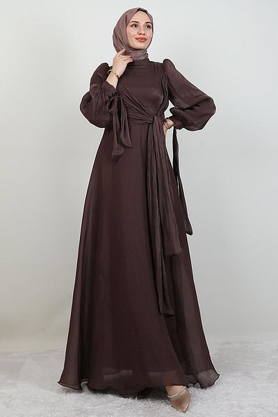 GİYZAMİLA Hyacinth Hijab Dress Bitter Brown