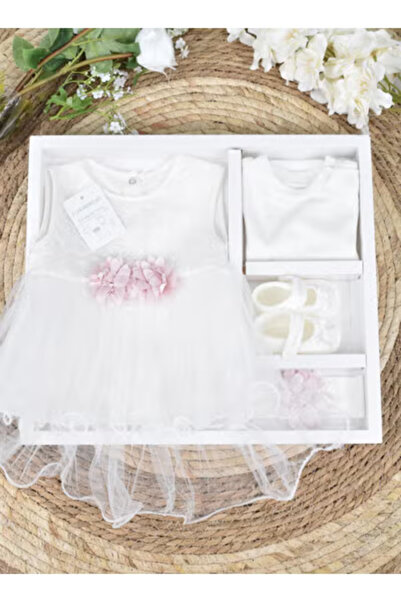 Fun Moment فستان حديث الولادة مع صندوق هدايا 4 قطع