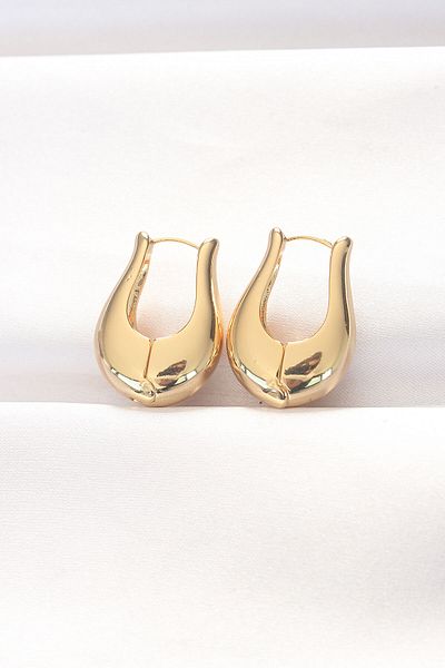 Skygo Brass Gold Color Curved Earrings - Tj-Bkp8878
