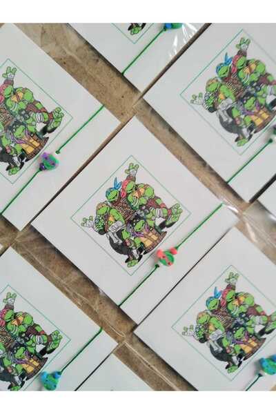 Nas Aksesuar هدية عيد ميلاد لمرحلة ما قبل المدرسة مع بطاقة سوار السلاحف النين...