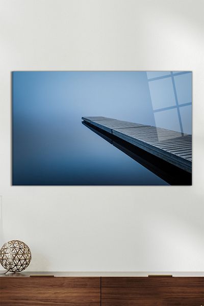 Vosevu Scaun din lemn gri, masă orizontală din sticlă, decor modern pentru birou, decorare de perete cadou, sticlă rezistentă la spargere