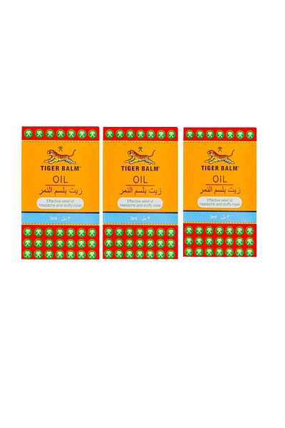 Tiger Balm زيت لعلاج الصداع واحتقان الأنف ٣ مل (عبوة من ٣ قطع)