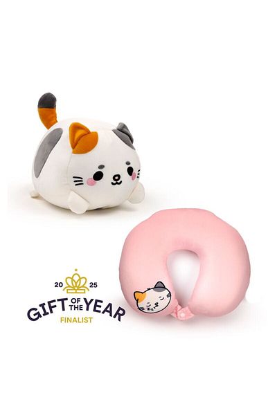Puckator Travel Pillow Or Plush Cat Toy, 2 In 1, Reversible, Lola Cat, Relaxeazzz