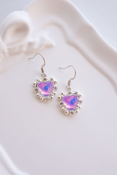 EFBUTİK Bow Stone Detail Purple Imported Earrings