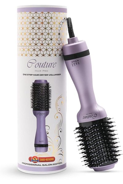 Couture Hair Pro Hot Hair Brush - Hair Dryer Brush - Hair Straightening Brush and Volumizing Brush