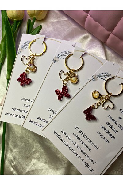 TATLIŞ 10 ADET ,mini kelebek ve kalp /kına hediyeliği düğün hatırası anahtarl...