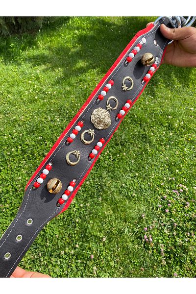 Sürmeli Tasma Kangal Dog Collar Genuine 1St Class Leather 2 Bells