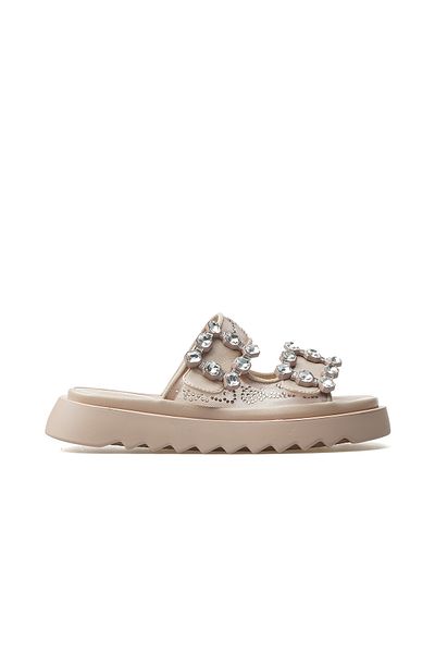 Guja Women's Stone Detailed Daily Slippers 25Y 25Y342 Z Beige
