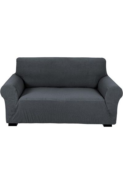 Fabienne High Stretch Two Seater Sofa Cover Slipcover Free Size 140-175cm Grey