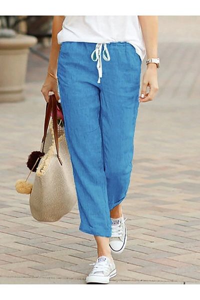 night blue - Pantaloni comozi- KOTMAVİ2(LEN)