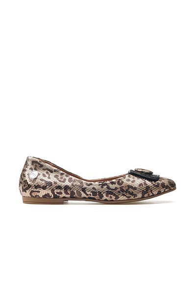 Mammamia Balerini de zi cu zi cu cataramă din piele naturală pentru femei 25 ani D25ya-7225 Z Leopard