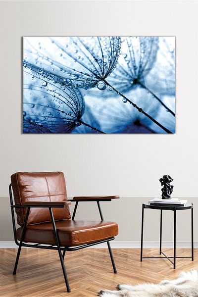Vosevu Pictură abstractă din sticlă orizontală de păpădie, decor modern pentru birou, decorare de perete pentru cadou, sticlă irezistibilă