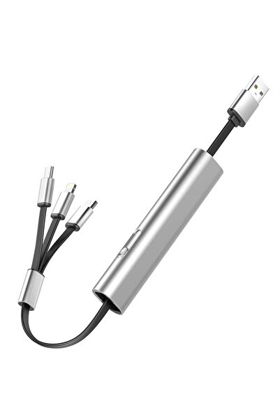 Powermaster PM-25800 3in1 (Micro USB - Lightning - Type C) Telefon Şarj Kablosu