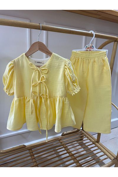 Lolidenss Muslin Yellow Suit
